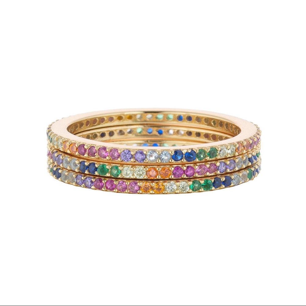 Rainbow stacked ring, colorful stacked ring